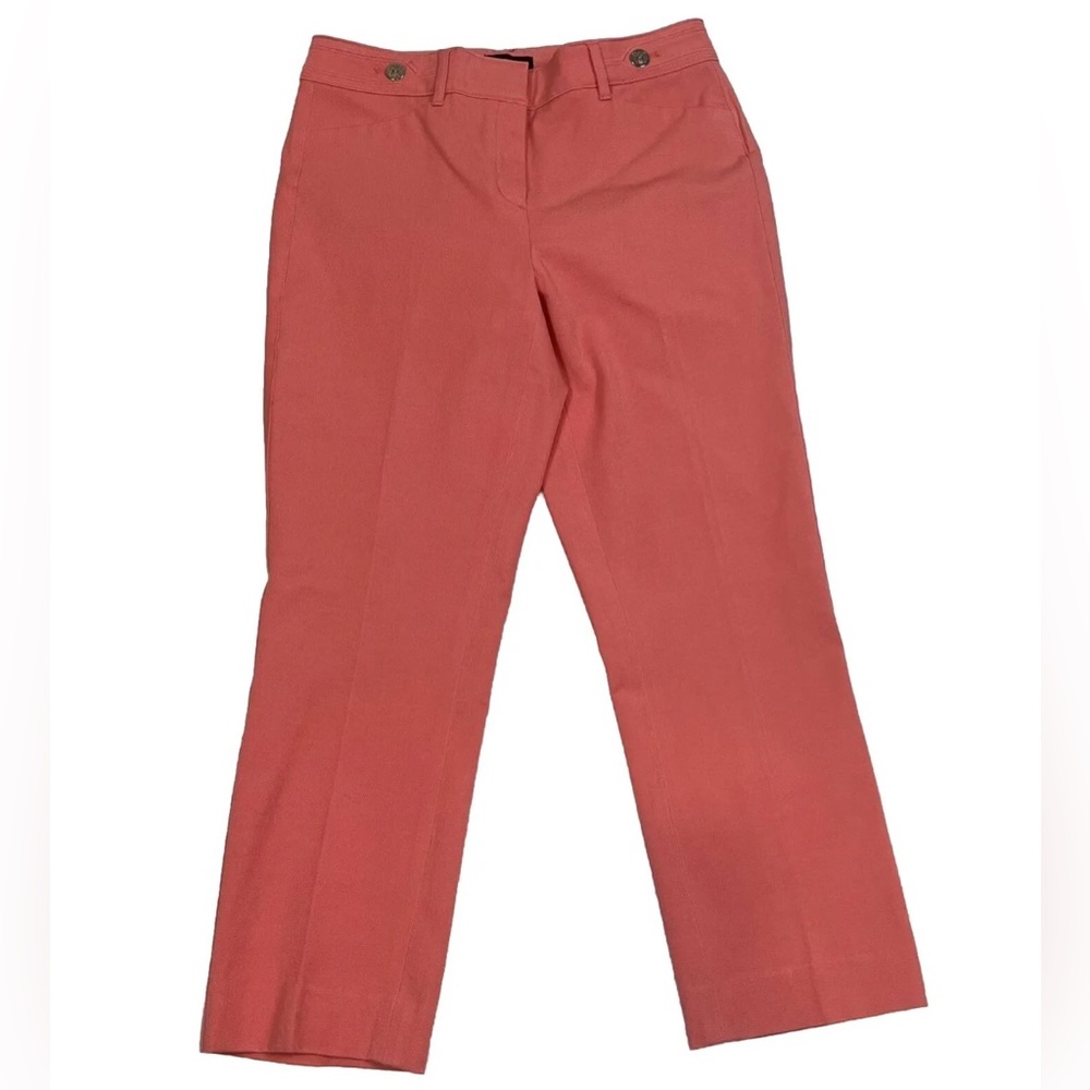 NEW White House Black Market Women's Pant The Slim Crop Coral Size 2 Stretch